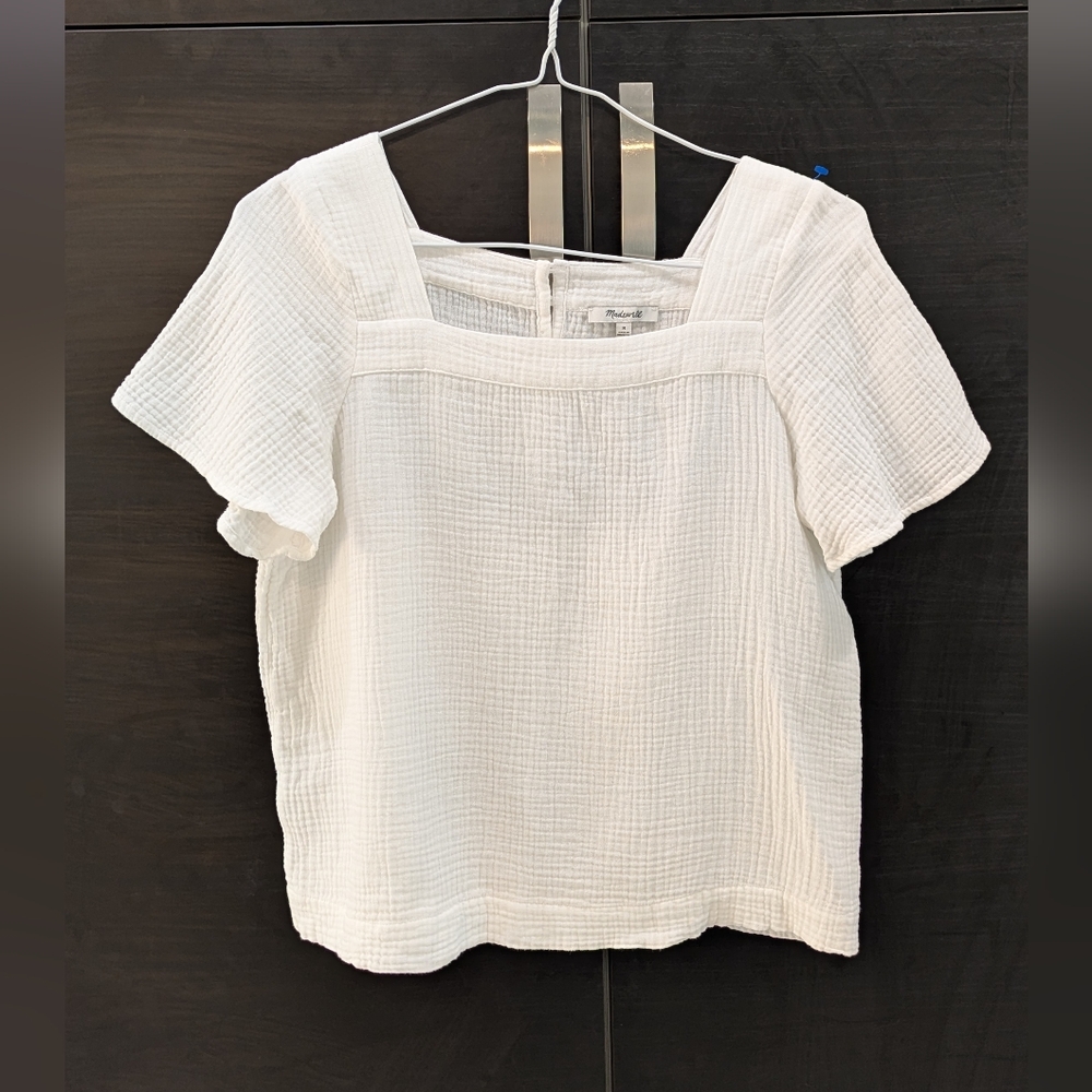 Madewell White Harlow Square Neck Top - Picture 5 of 9